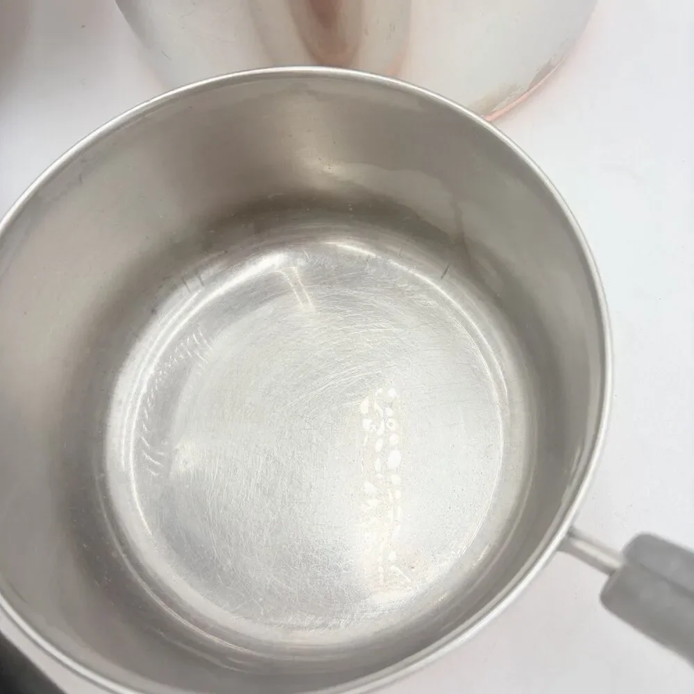 Vintage Revere Ware Copper Clad 9 Pc Cookware Set USA 1950s-60s Patent Pots Lids